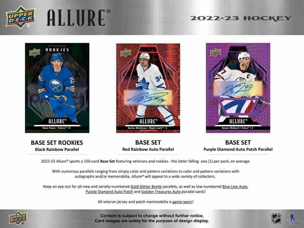 2022/23 Upper Deck Allure NHL Hockey Hobby Box Fashion