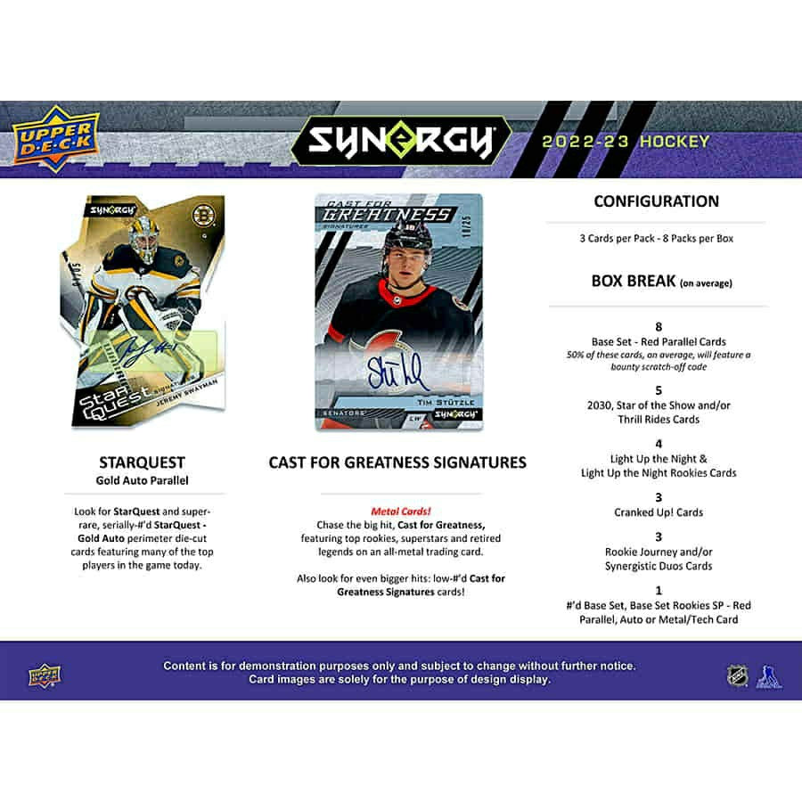 2022/23 Upper Deck Synergy Hockey NHL Hobby Box Lifestyle