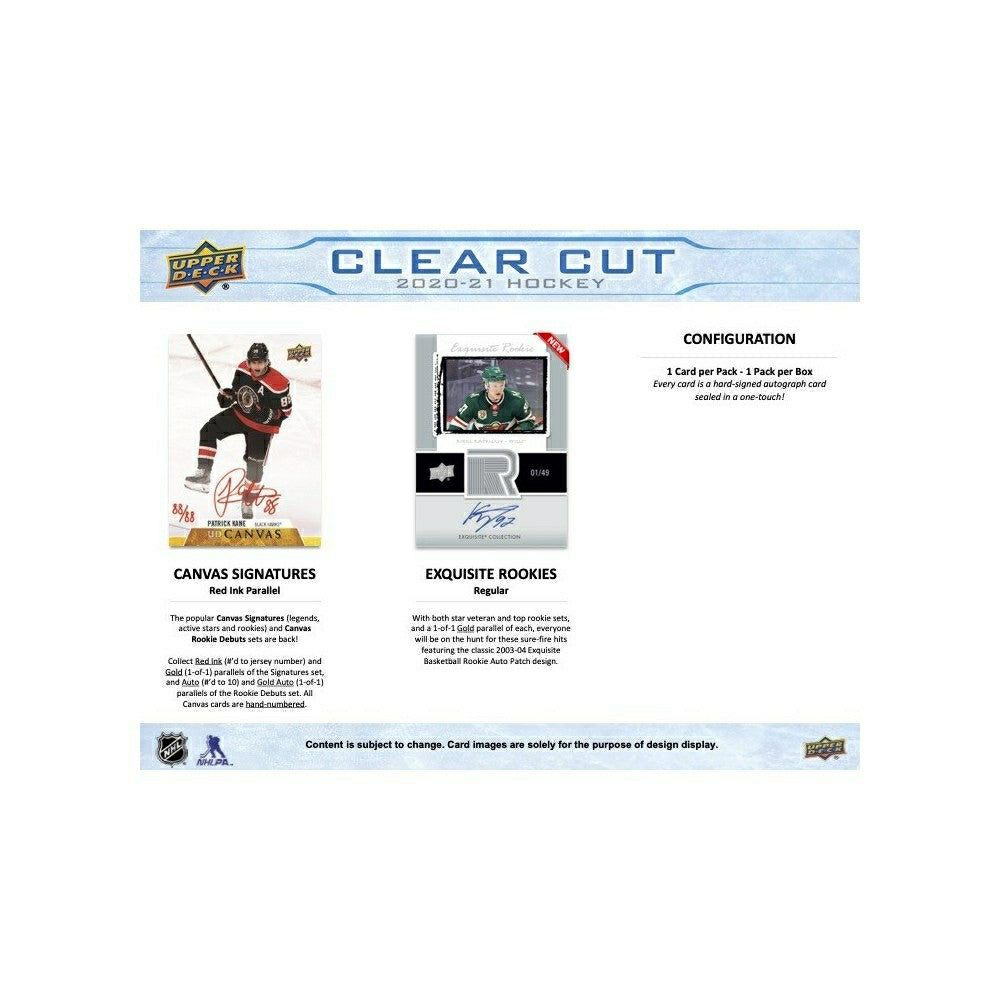 2020/21 Upper Deck Clear Cut NHL Hockey Hobby Box Taass sale