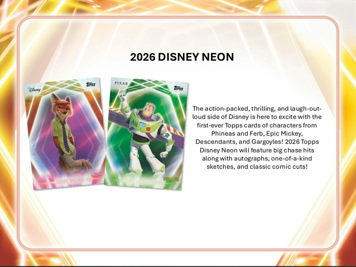 2026 topps Disney NEON Blaster Box Taass US