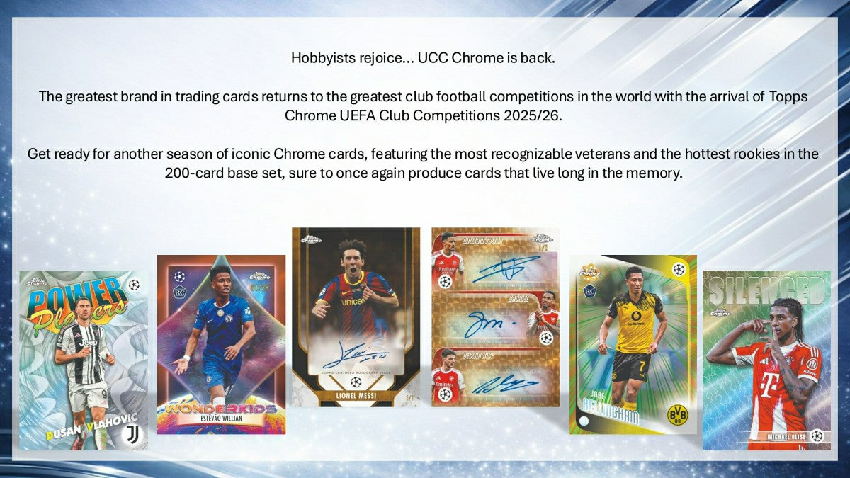 2025/26 Topps Chrome UEFA Club Competitions Football Hobby Box Classic