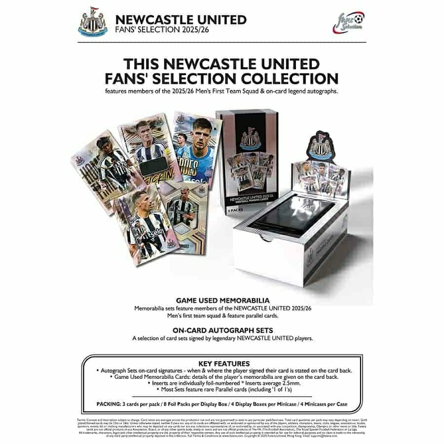 2025/26 Futera Newcastle United Fan's Selection Hobby Box Lifestyle