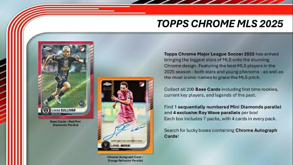2025 Topps Chrome MLS Soccer Blaster Box Taass sale
