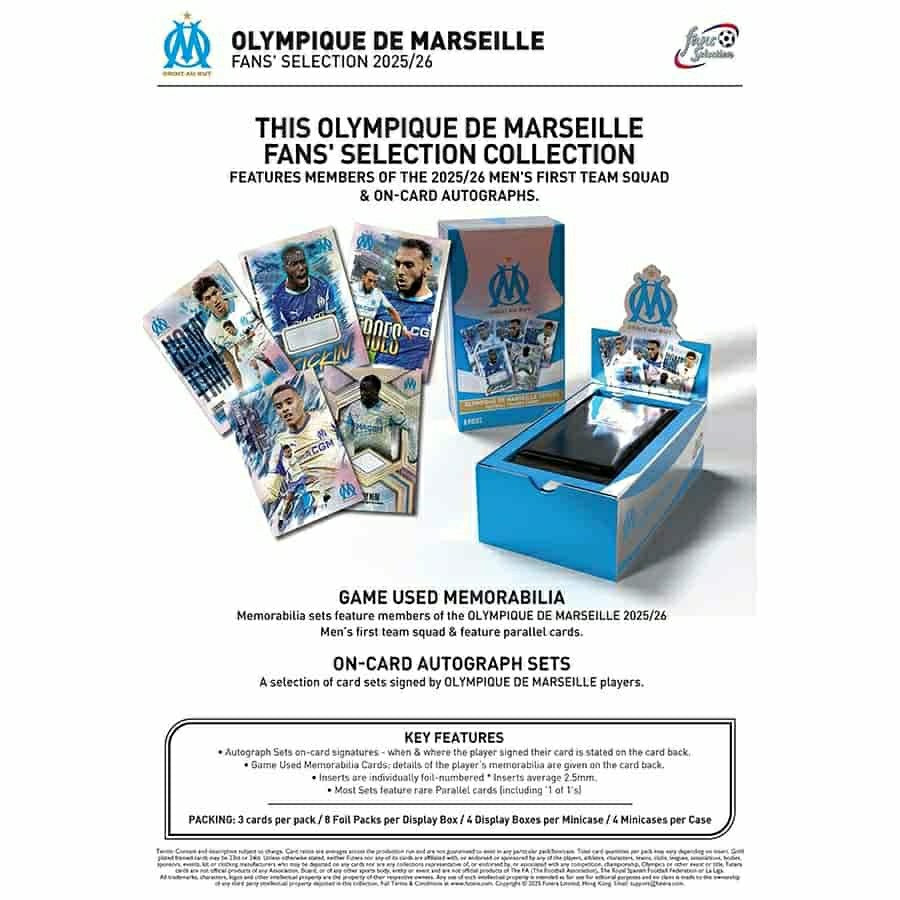 2025/26 Futera Olympique de Marseille Fan's Selection Hobby Box Taass US