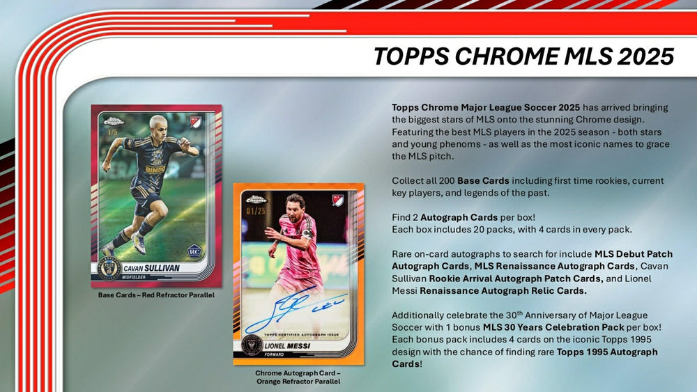 2025 Topps Chrome MLS Soccer Hobby Box Classic
