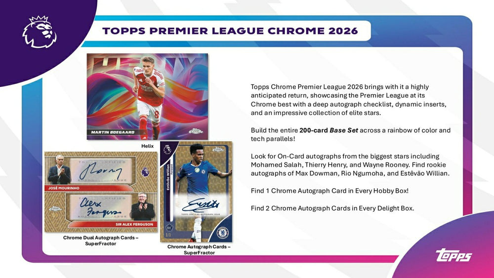 2025/26 Topps Chrome Premier League Soccer EPL Hobby Box Taass sale