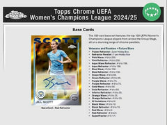 2024/25 Topps Chrome UEFA Women's Champions League Football Blaster Box Taass US