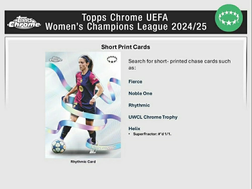 2024/25 Topps Chrome UEFA Women's Champions League Football Hobby Box Fashion