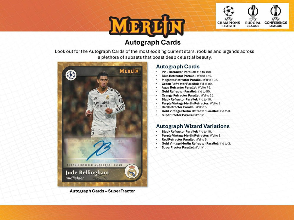 2024/25 Topps Chrome Merlin UEFA Club Competitions Football Hobby Box Taass for sale
