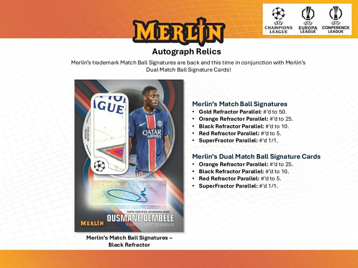 2024/25 Topps Chrome Merlin UEFA Club Competitions Football Hobby Box Taass for sale