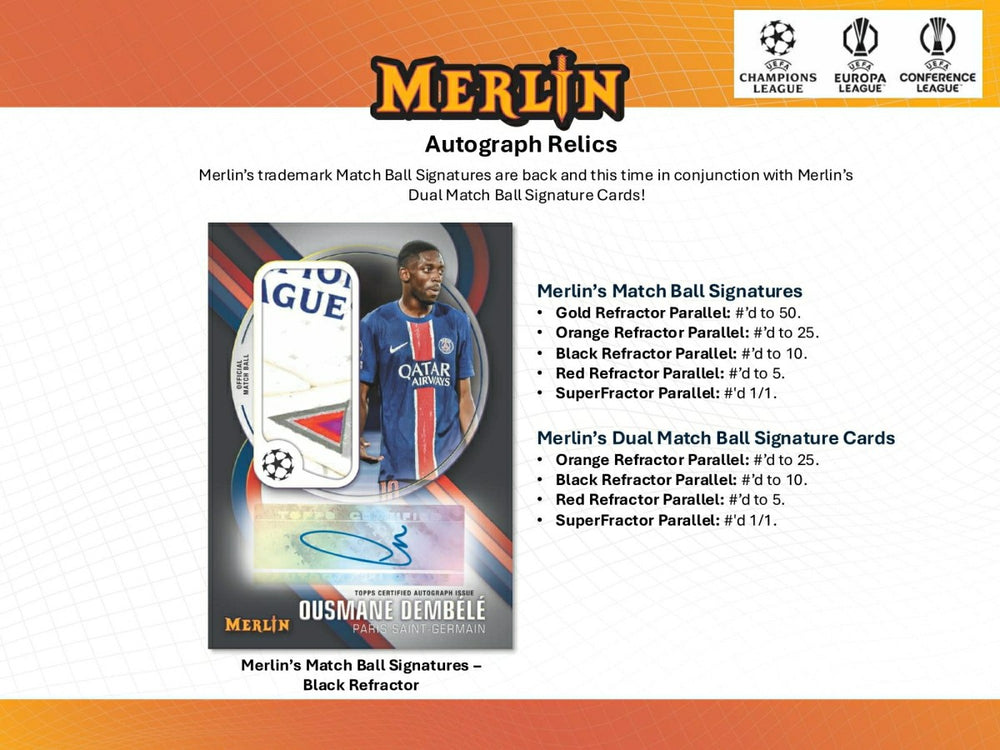 2024/25 Topps Chrome Merlin UEFA Club Competitions Football Hobby Box Taass for sale