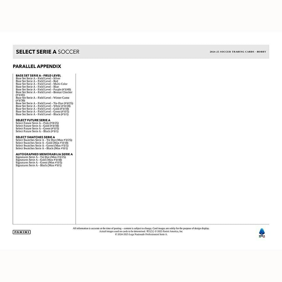 2024/25 Panini Select Serie A Football Hobby Box Lifestyle