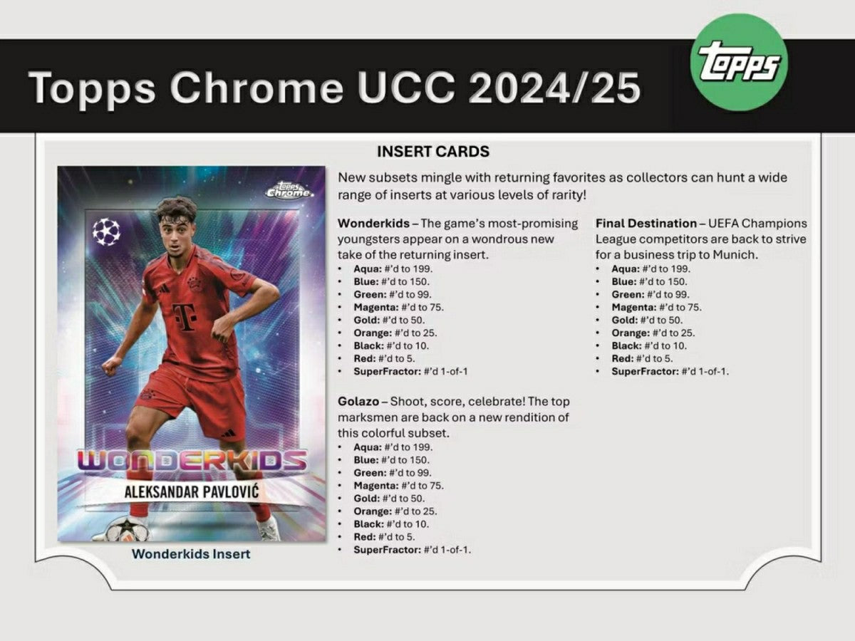 2024/25 Topps Chrome UEFA Club Competitions Football Blaster Box Taass sale