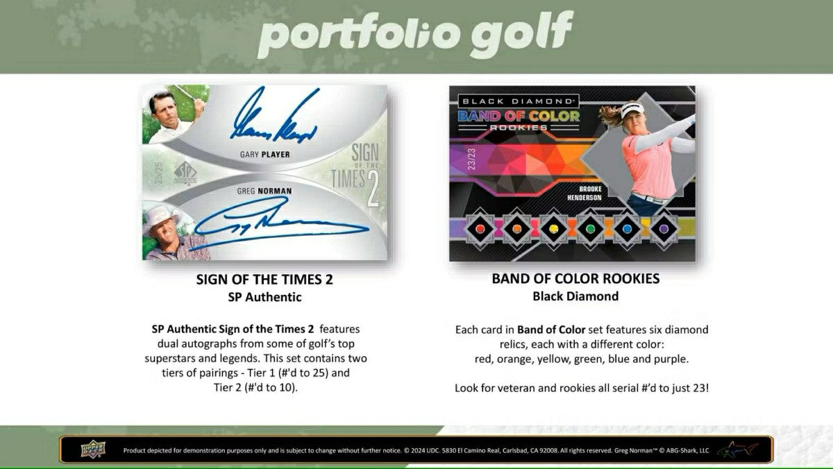 2024 Upper Deck Portfolio Golf Hobby Box Lifestyle