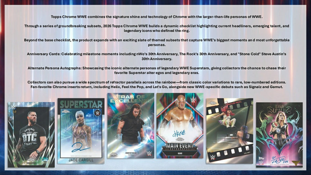2026 Topps Chrome WWE Wrestling Breaker Delight Hobby Box Taass US