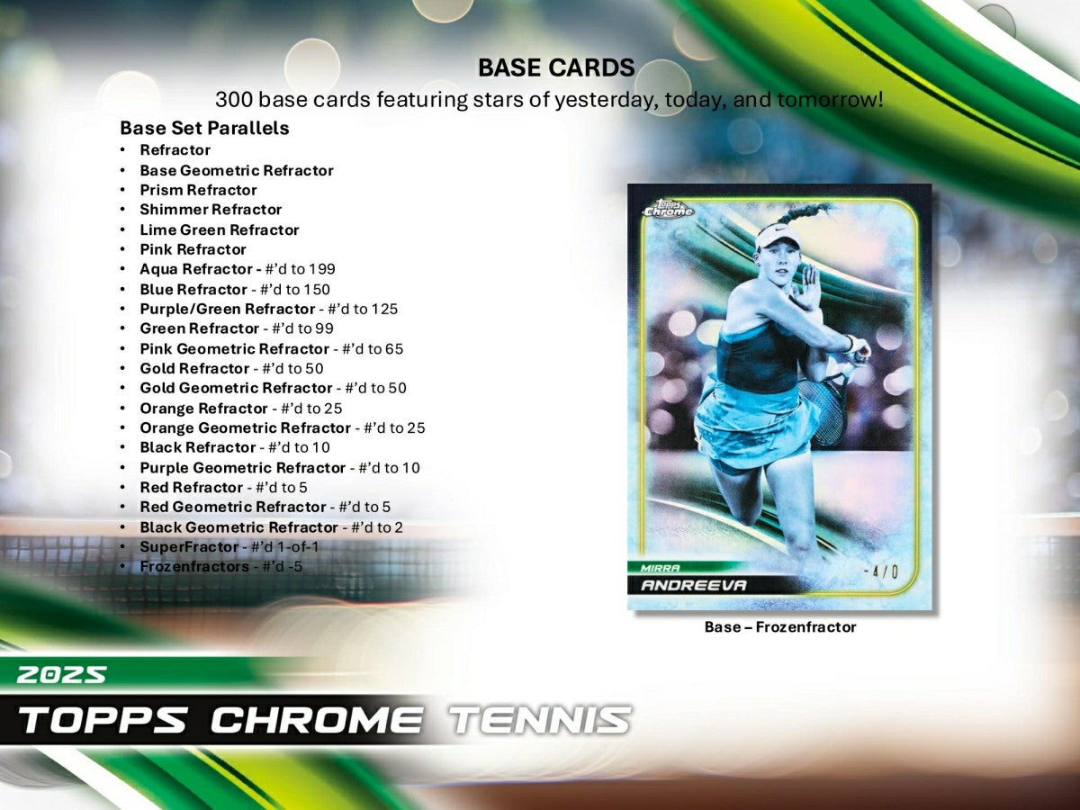 2025 Topps Chrome Tennis Breaker Delight Hobby Box Taass US