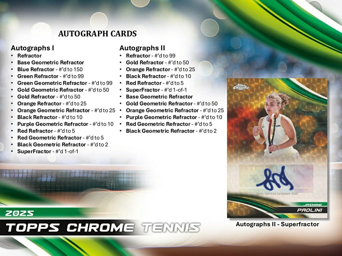 2025 Topps Chrome Tennis Breaker Delight Hobby Box Taass US
