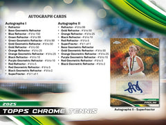 2025 Topps Chrome Tennis Breaker Delight Hobby Box Taass US