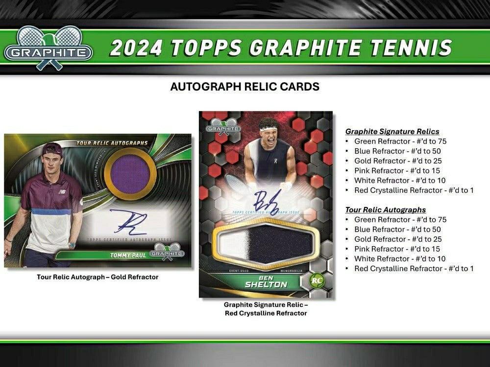 2024 Topps Graphite Tennis Hobby Box Fashion
