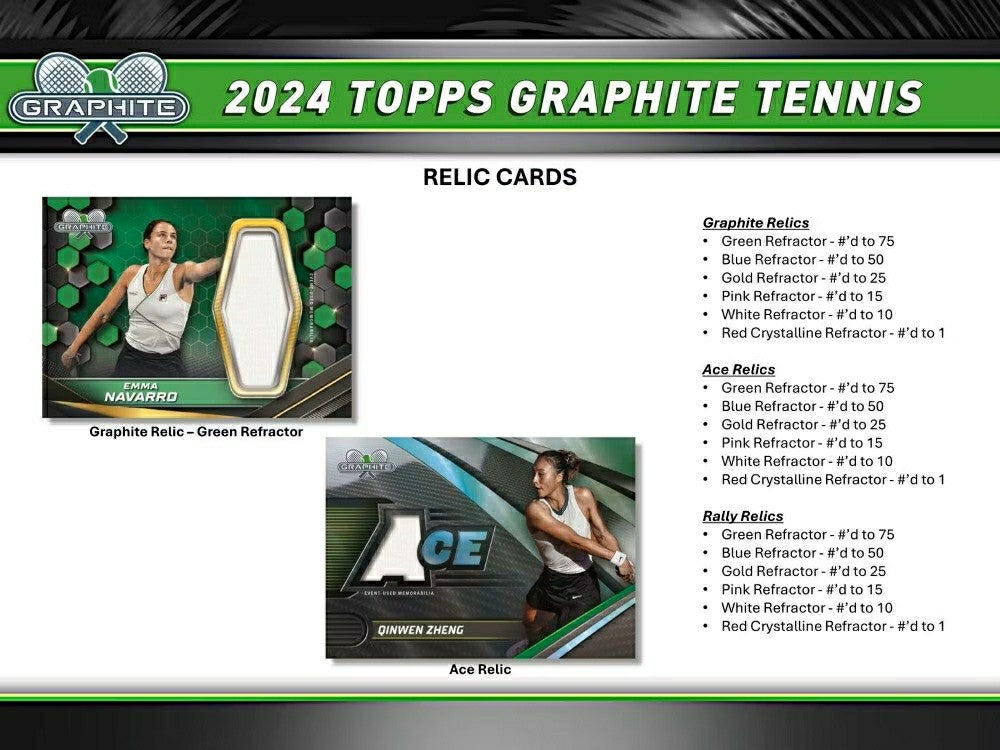 2024 Topps Graphite Tennis Hobby Box Fashion