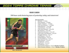 2024 Topps Chrome Tennis Hobby Box Taass sale