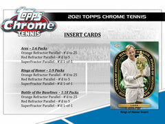 2021 Topps Chrome Tennis Hobby Box Taass for sale
