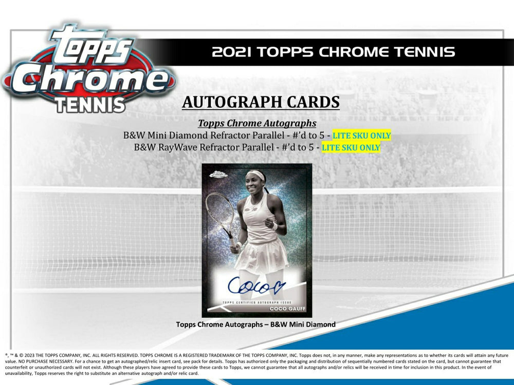 2021 Topps Chrome Tennis Lite Box Taass US