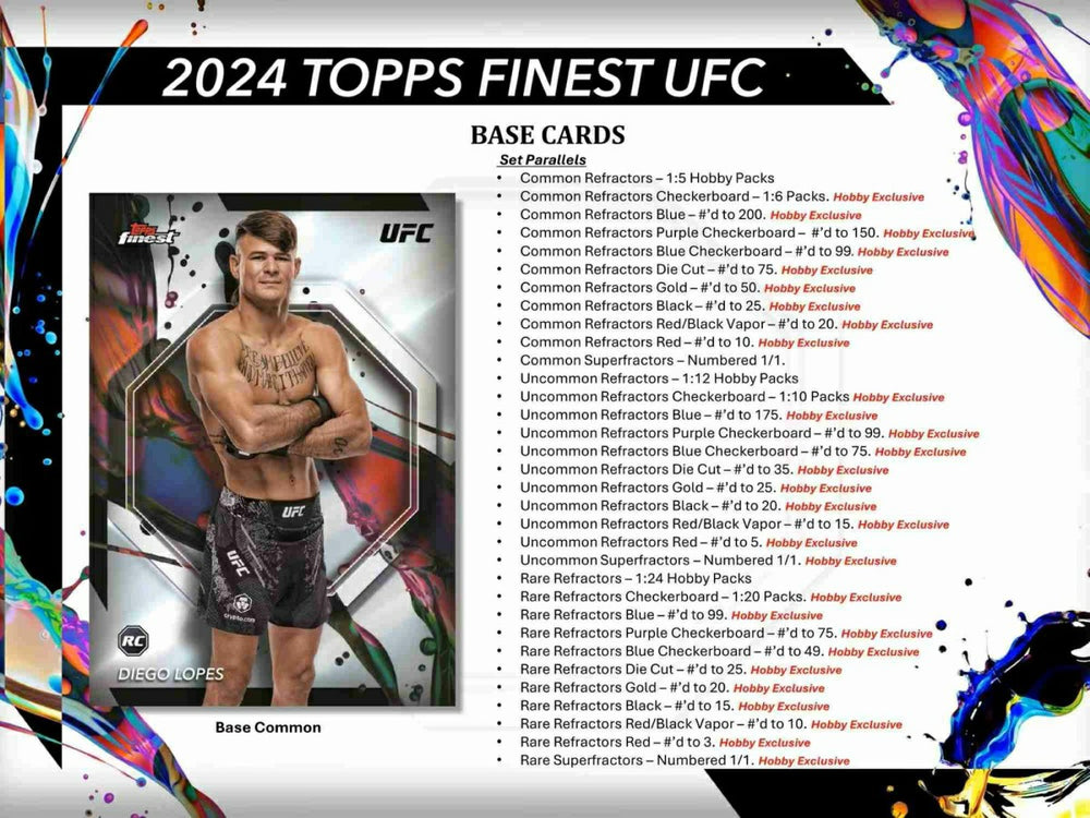 2024 Topps Finest UFC Hobby Box Taass sale