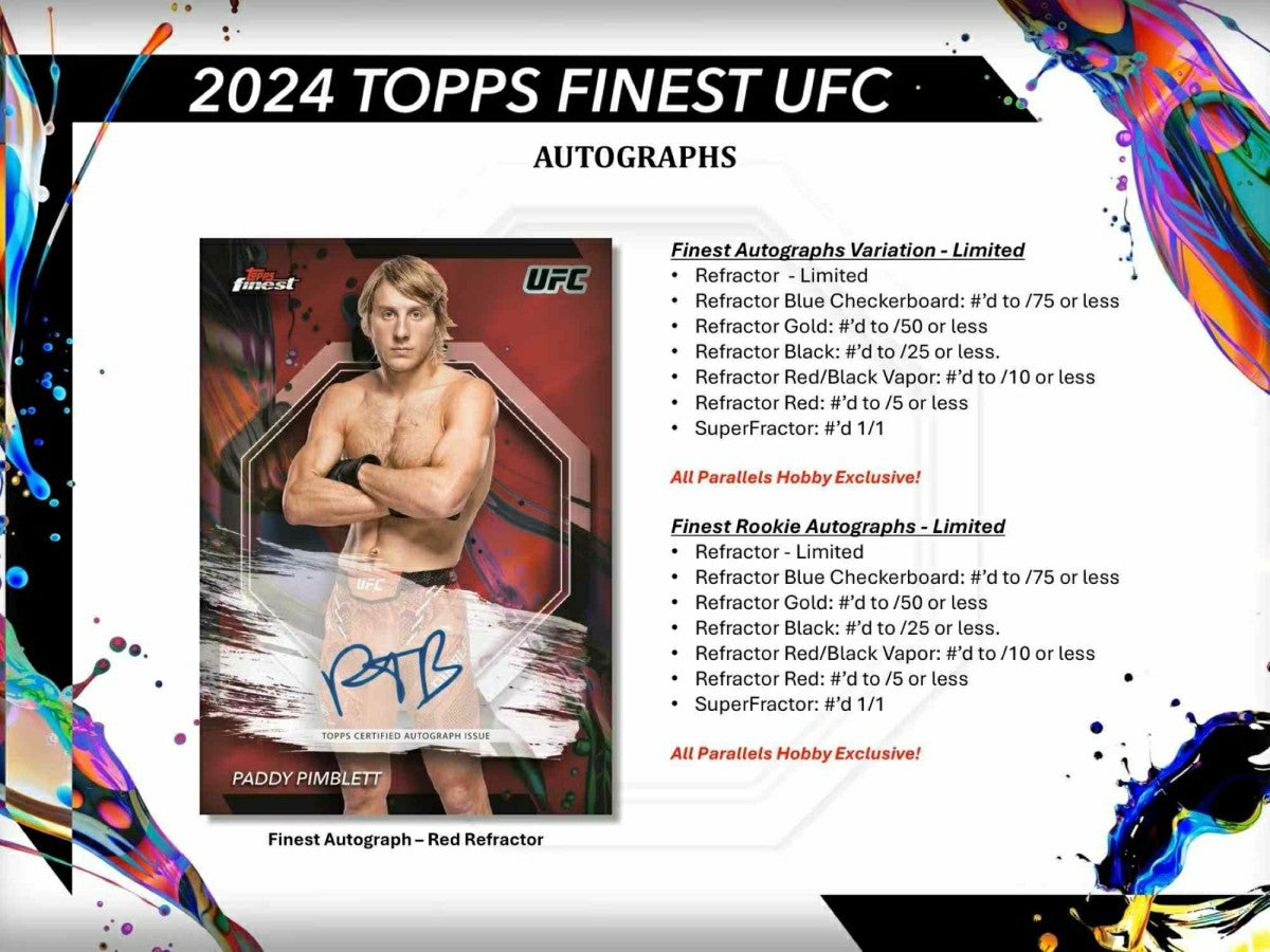2024 Topps Finest UFC Hobby Box Taass sale