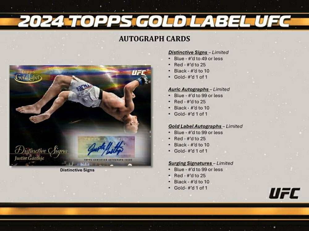 2024 Topps Gold Label UFC Hobby Box Taass US