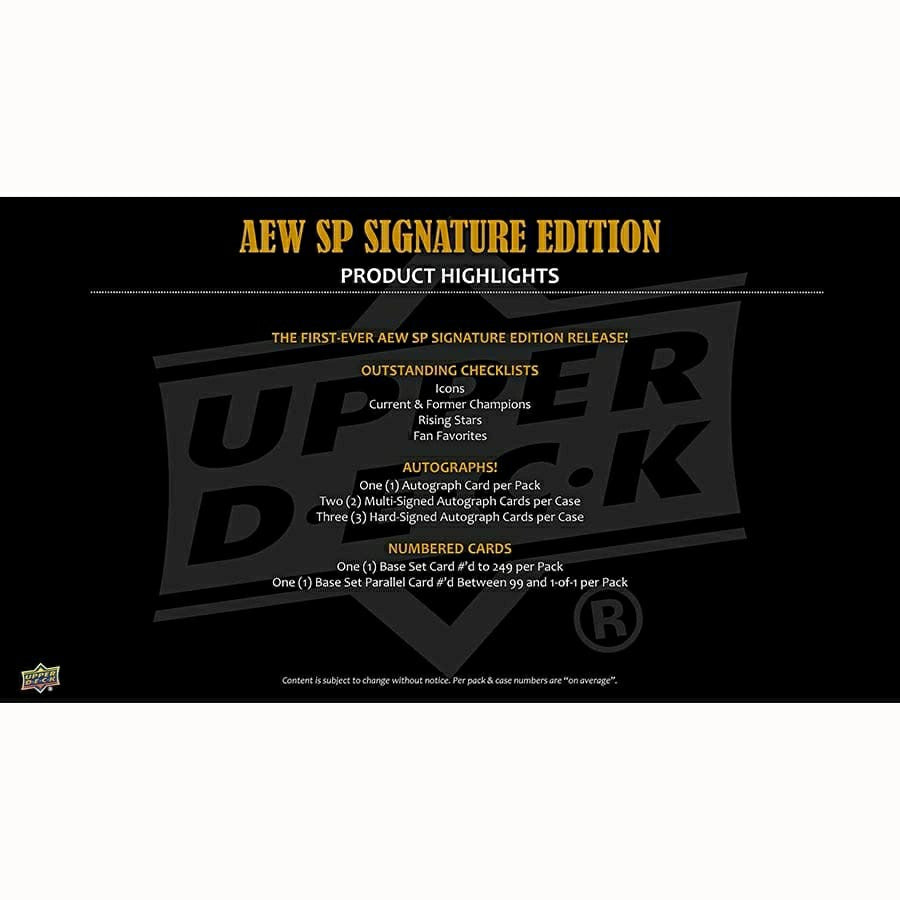 2025 Upper Deck AEW SP Signature Edition All Elite Wrestling Hobby Box Taass sale