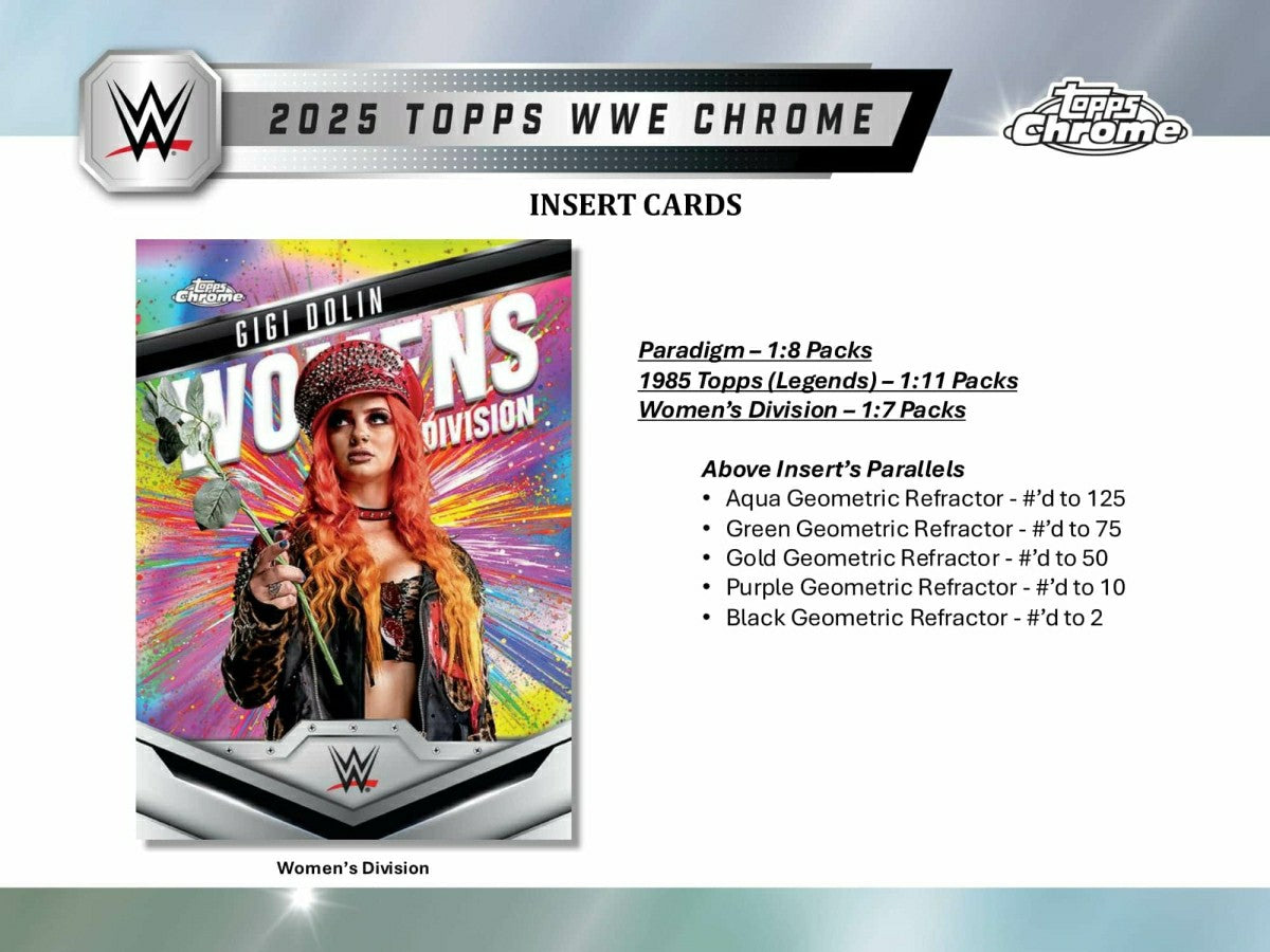 2025 Topps Chrome WWE Wrestling Breaker Delight Box Fashion
