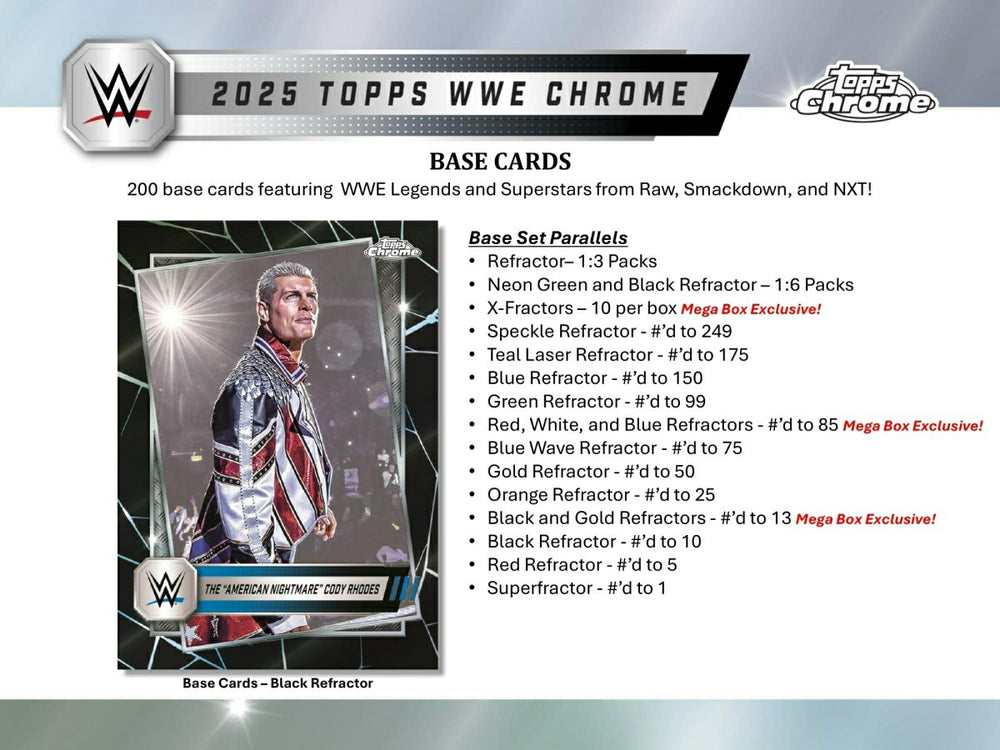 2025 Topps Chrome WWE Wrestling Mega Box Lifestyle