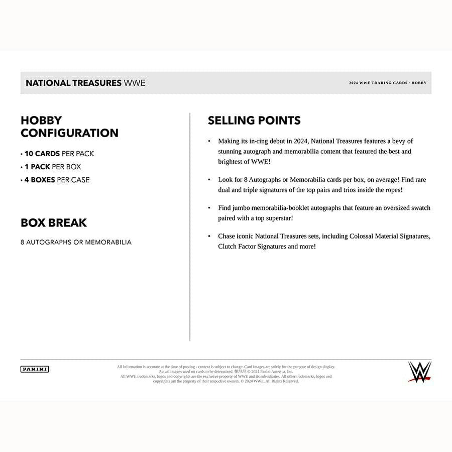 2024 Panini National Treasures WWE Wrestling Hobby Box Classic