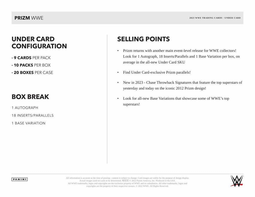 2023 Panini Prizm WWE Wrestling Under Card Box Taass sale