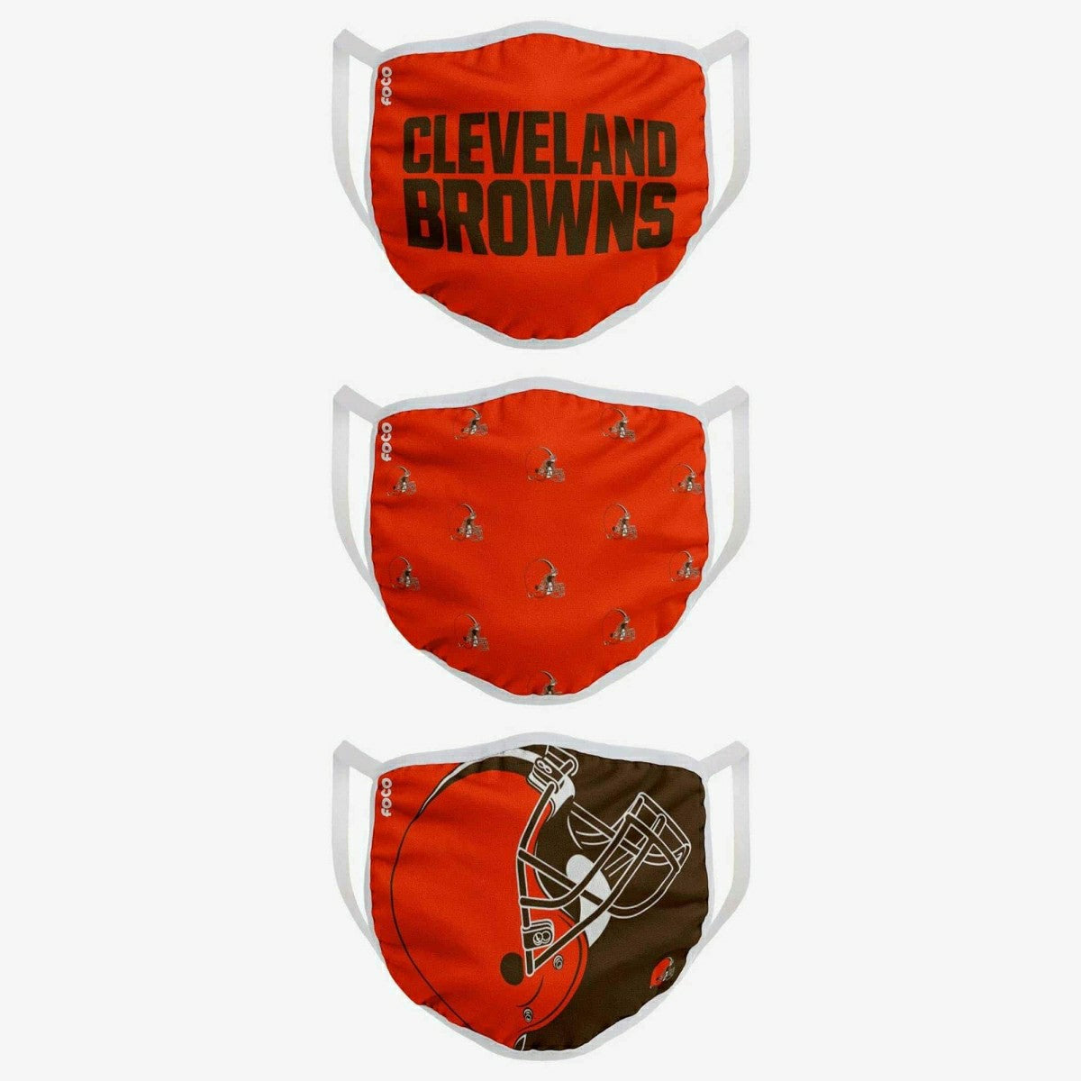 Cleveland Browns Face Covering NFL Face Mask (3-Pack) Taass US