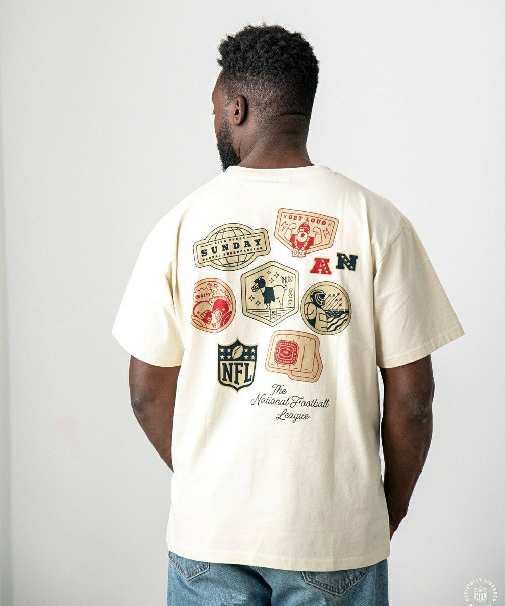 NFL Print L&L Core '89 Band T-Shirt Cream Classic