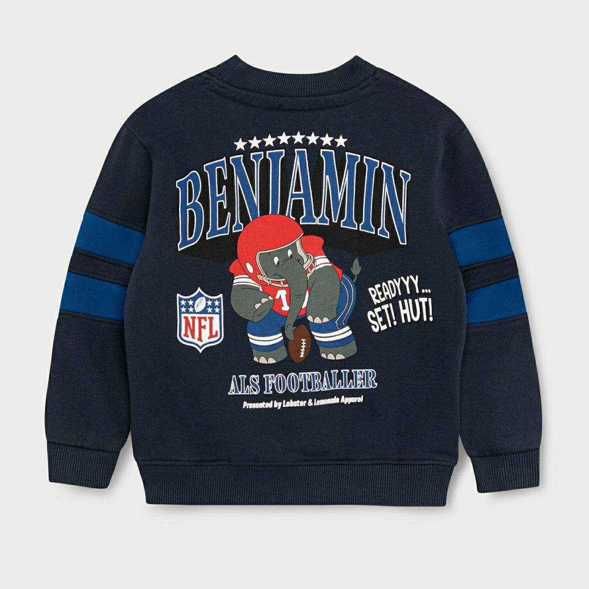 Benjamin als Footballer L&L '96 Crew Box NFL Sweater Navy (KIDS) Fashion