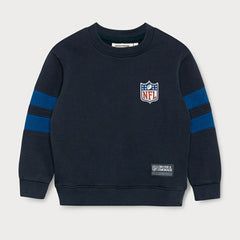 Benjamin als Footballer L&L '96 Crew Box NFL Sweater Navy (KIDS) Fashion