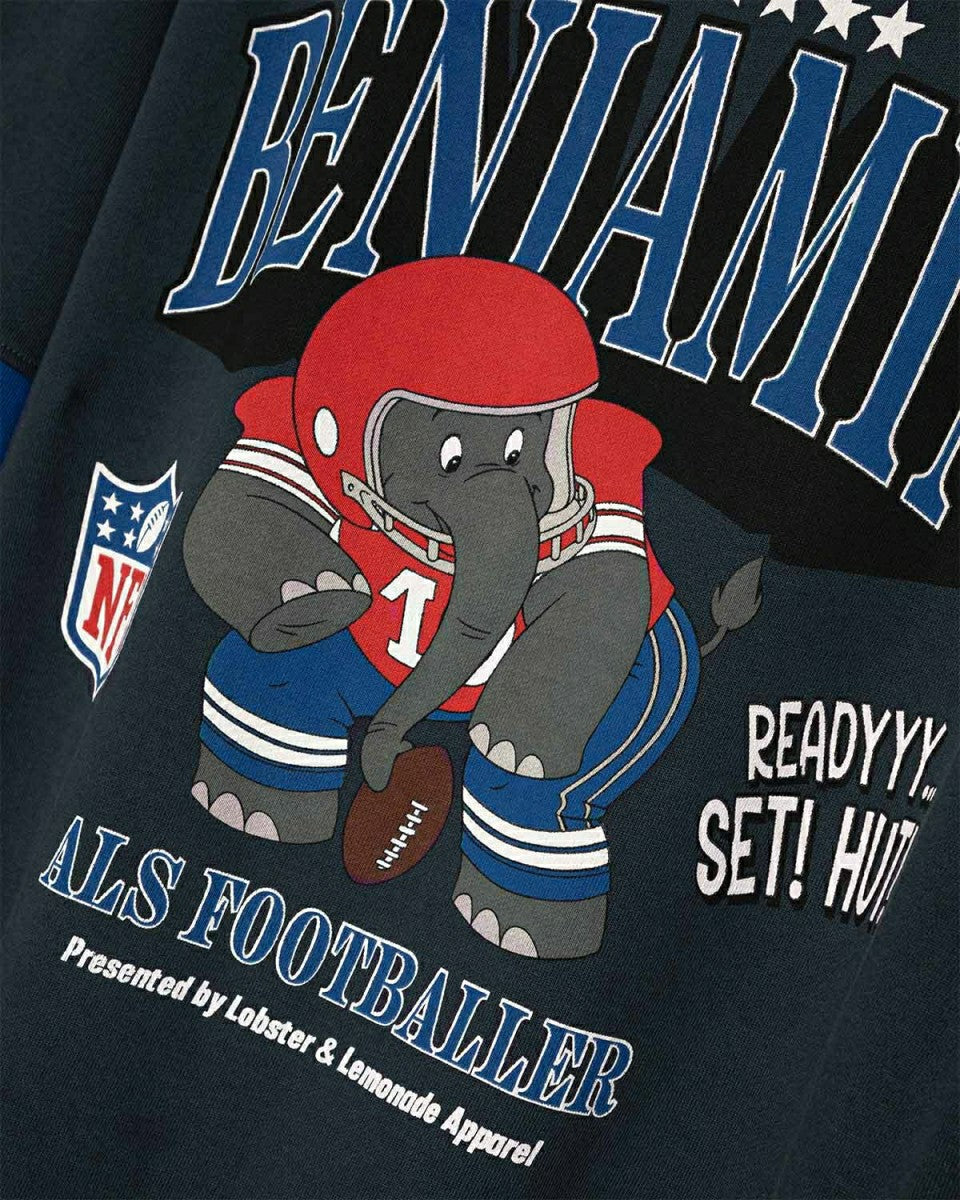 Benjamin als Footballer L&L '96 Crew Box NFL Sweater Navy (KIDS) Fashion