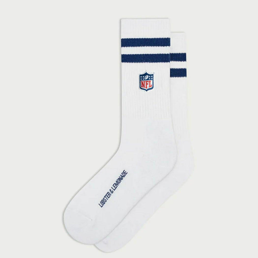 NFL Shield L&L '90 Classics NFL Crew Socks White Lifestyle