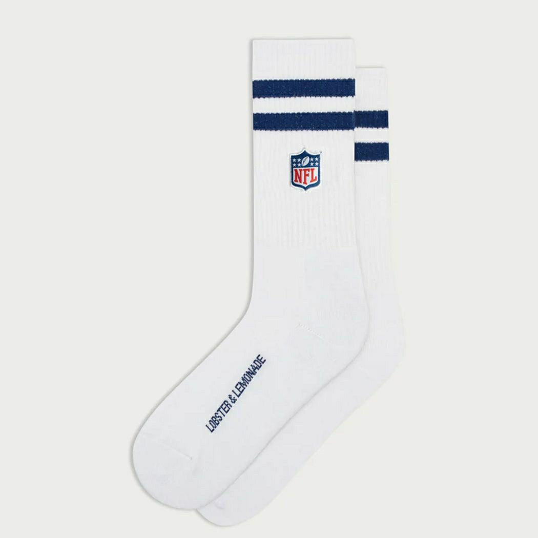 NFL Shield L&L '90 Classics NFL Crew Socks White Lifestyle