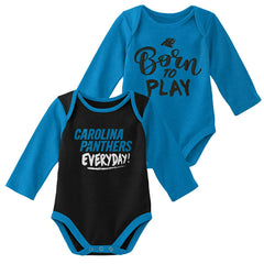 Carolina Panthers Born to Play NFL Baby Bodysuit Set (2-Piece) Classic