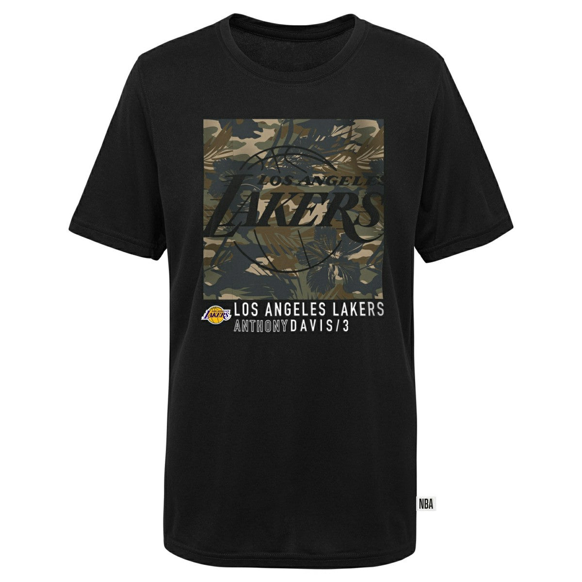 Los Angeles Lakers Anthony Davis Camo Logo NBA T-Shirt Black Classic