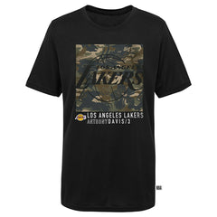 Los Angeles Lakers Anthony Davis Camo Logo NBA T-Shirt Black Classic