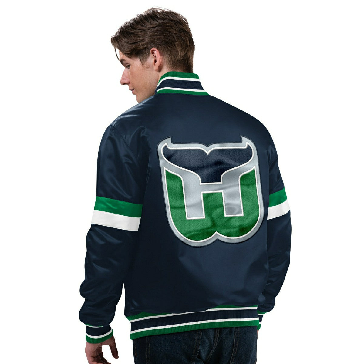 Hartford Whalers Starter Vintage Diveplay NHL Varsity Jacket Taass sale