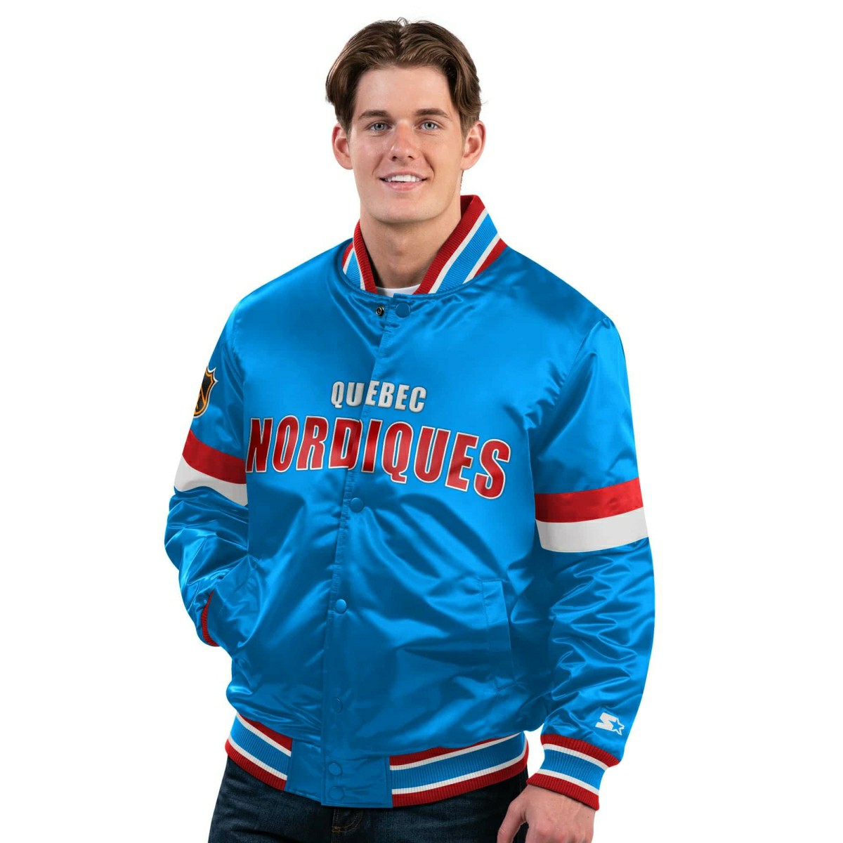 Quebec Nordiques Starter Vintage Diveplay NHL Varsity Jacket Taass for sale