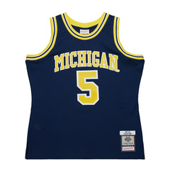 Jalen Rose #5 Michigan Wolverines 1991-92 Mitchell & Ness Swingman NCAA Jersey Navy Taass US