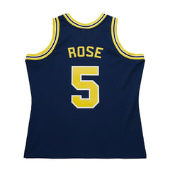 Jalen Rose #5 Michigan Wolverines 1991-92 Mitchell & Ness Swingman NCAA Jersey Navy Taass US