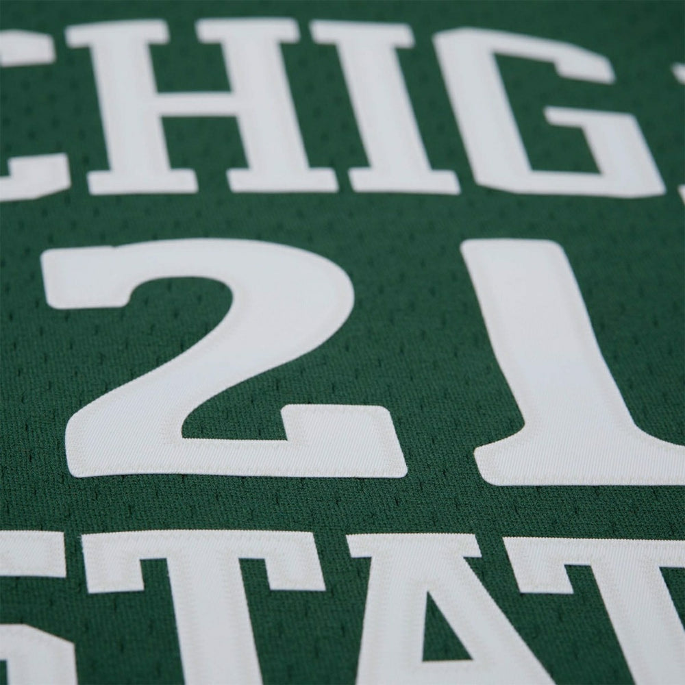 Steve Smith #21 Michigan State Spartans 1990-91 Mitchell & Ness Swingman NCAA Jersey Green Taass sale